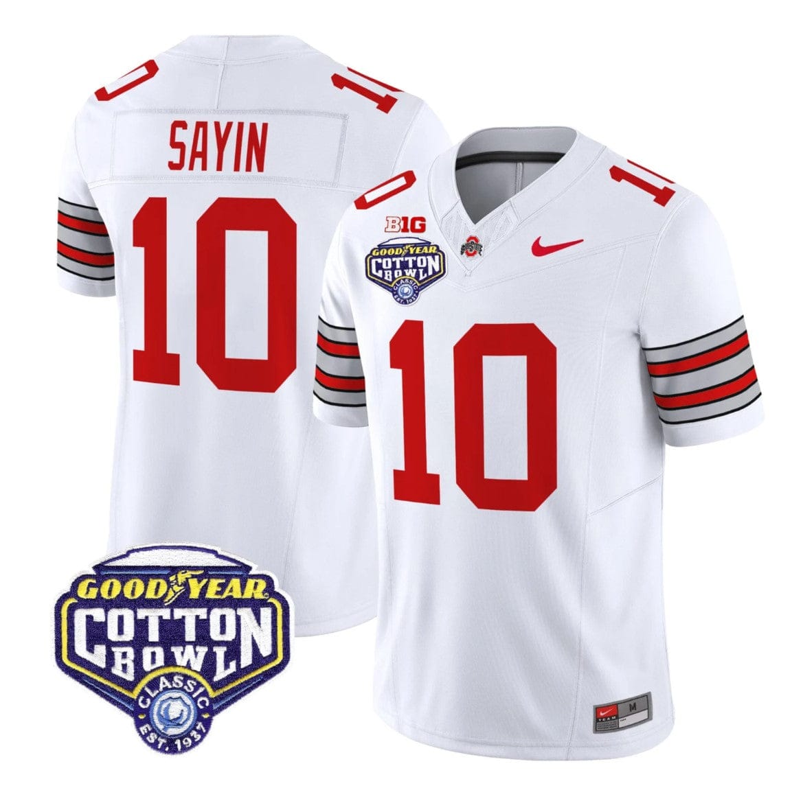 Julian Sayin Jersey #10 Ohio State Heritage Stripe 2025 Cotton Bowl Stitched - Image 4