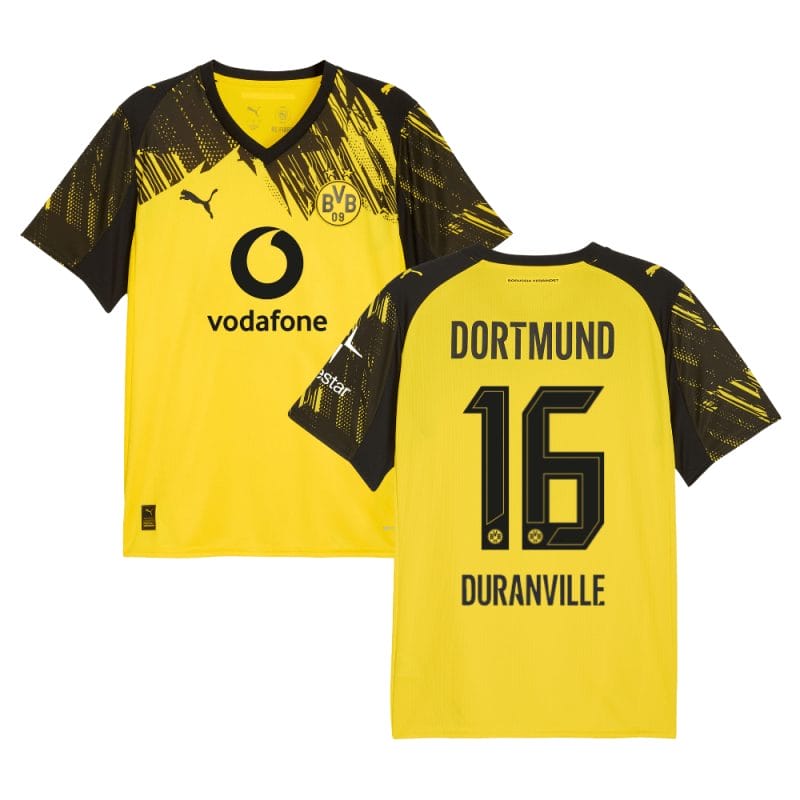 Julien Duranville #16 Borussia Dortmund 2025-26 Home Men Jersey – Yellow