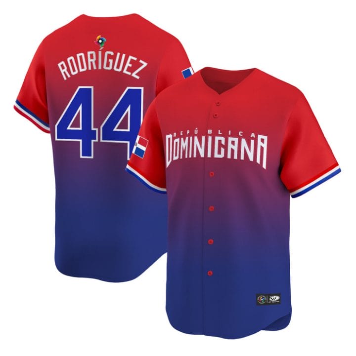 Julio RodrÃguez Jersey #44 Dominican Republic Classic 2026 Roster Stitched