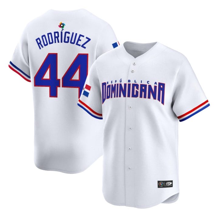 Alternative view of Julio Rodríguez Jersey #44 Dominican Republic Classic 2026 Roster Stitched