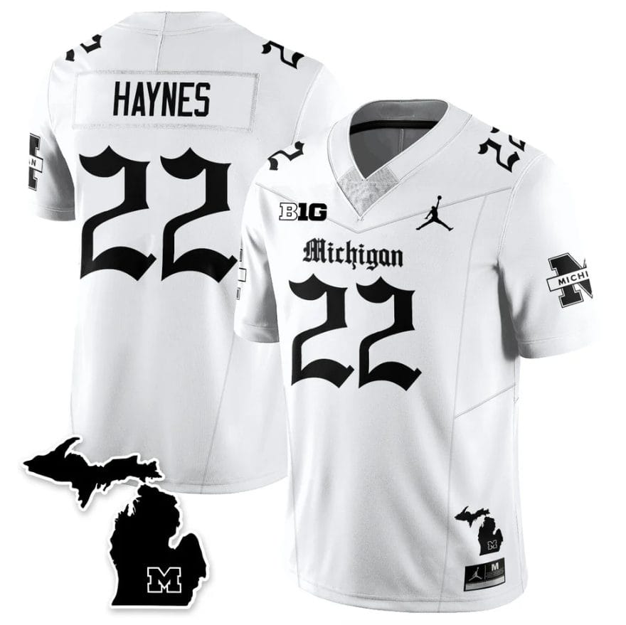 Justice Haynes Jersey #22 Michigan Wolverines Gothic Vapor Stitched - Image 3