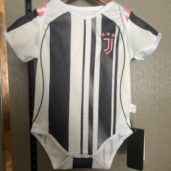 Juventus 202526 Tiny Bianconeri Fan Soccer Baby Bodysuit – Black White