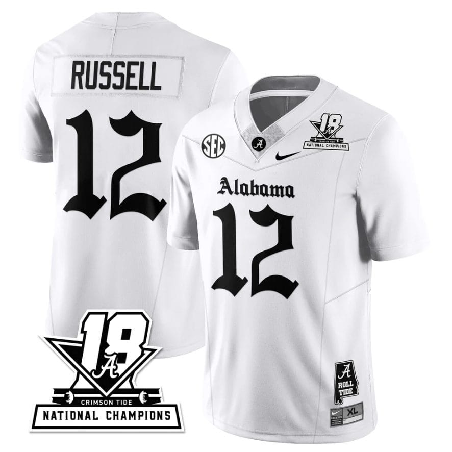 Keelon Russell Jersey #12 Alabama Crimson 18x-Time National Champions Gothic - Image 3