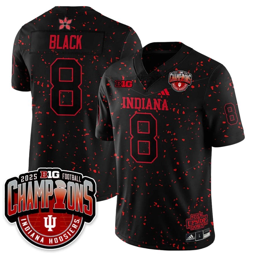 Kaelon Black Jersey #8 Indiana Hoosiers Stranger Things Big 10 Champions Stitched