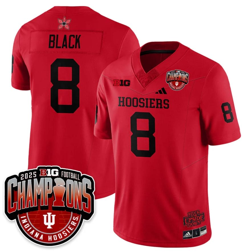 Kaelon Black Jersey #8 Indiana Hoosiers Stranger Things Big 10 Champions Stitched - Image 3