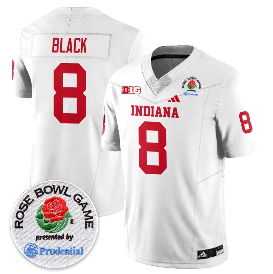 Kaelon Black Jersey #8 Indiana Hoosiers Vapor Rose Bowl Patch Stitched - Image 4