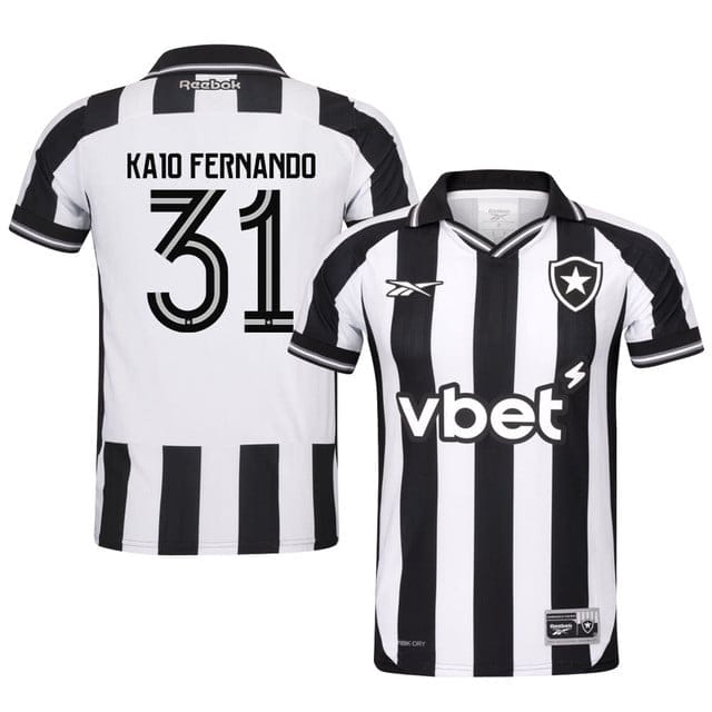 Kaio Pantaleao #31 Botafogo 2025-26 Home Jersey – Black White