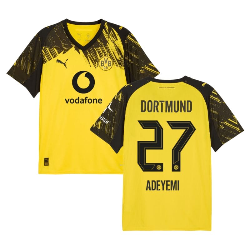Karim Adeyemi #27 Borussia Dortmund 2025-26 Home Men Jersey – Yellow