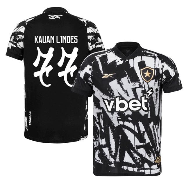 Kauan Lindes #77 Botafogo 2025-26 Fourth Jersey – Black