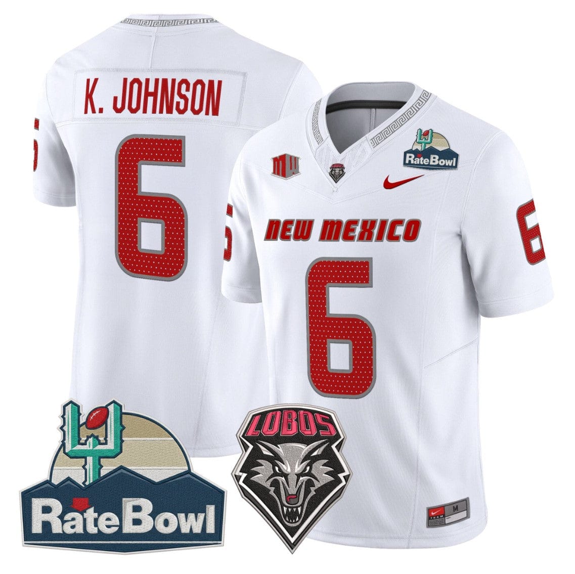Keagan Johnson Jersey #6 New Mexico Lobos 2025 Rate Bowl Vapor Stitched - Image 5