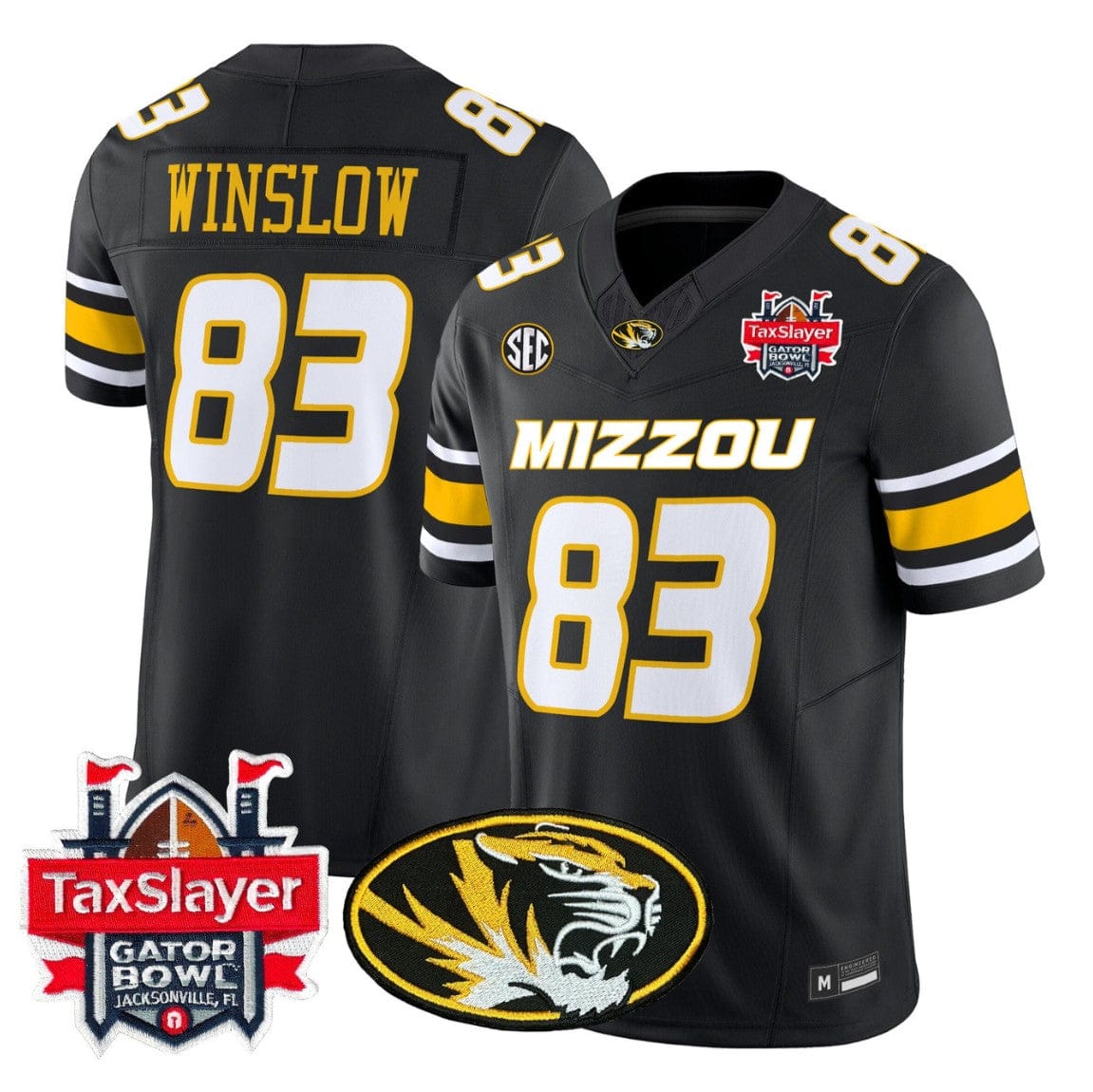 Alternative view of Kellen Winslow Jersey #83 Missouri Tigers 2025 Gator Bowl Vapor Stitched