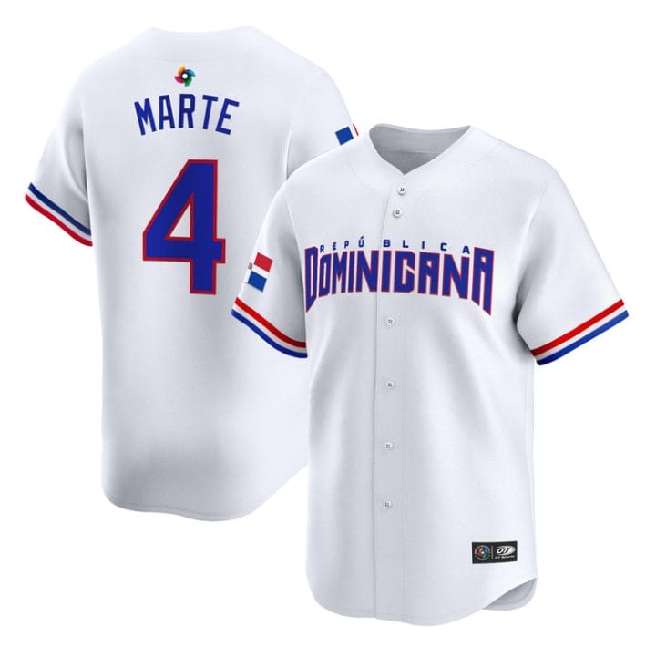 Alternative view of Ketel Marte Jersey #4 Dominican Republic Classic 2026 Roster Stitched