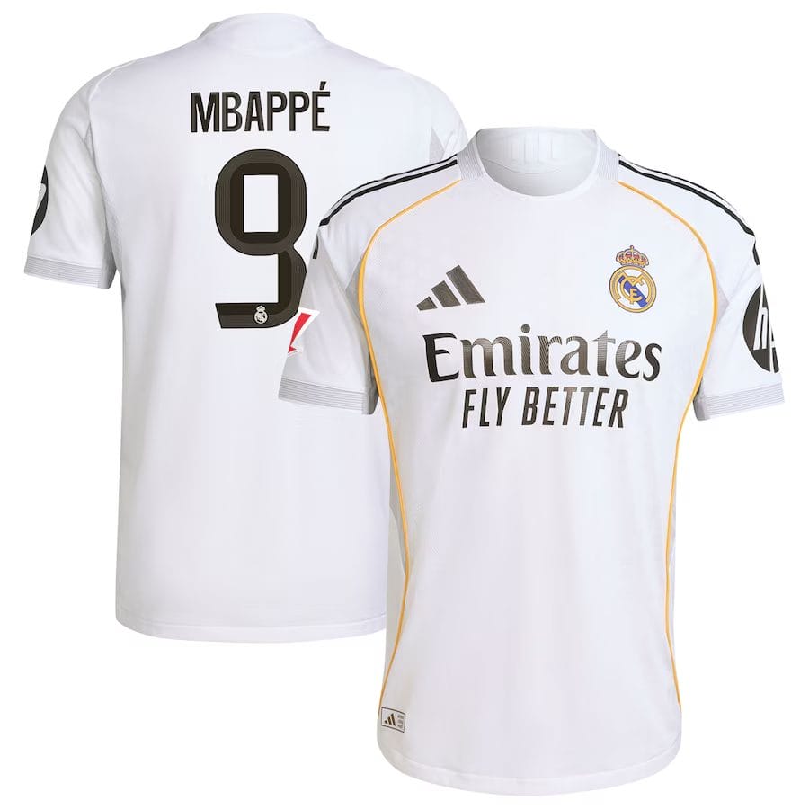 Kylian Mbappe 9 Real Madrid 2025-26 Home Jersey – White