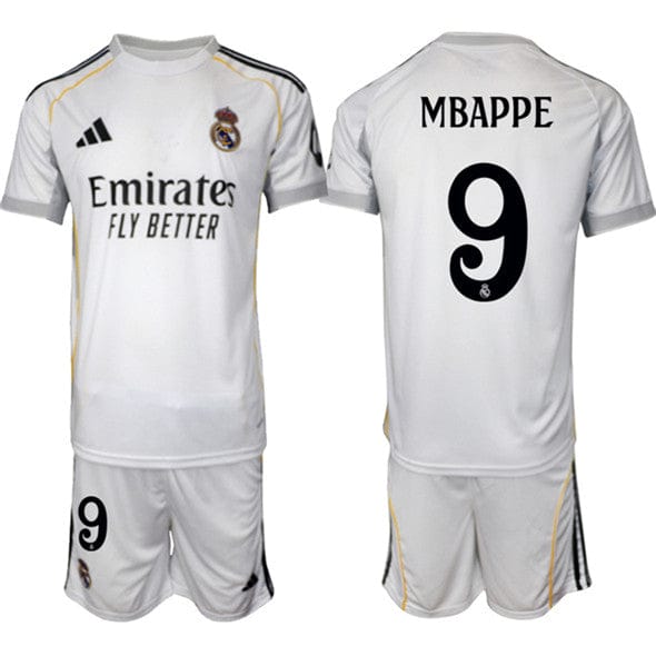 Kylian Mbappe Jersey #9 Real Madrid White Home 2025 - 26 Soccer Suit