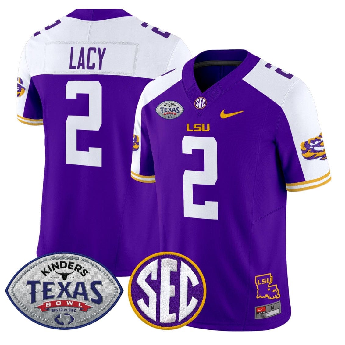 Kyren Lacy Jersey #2 LSU Tigers 2025 Texas Bowl Vapor Limited Stitched - Image 3