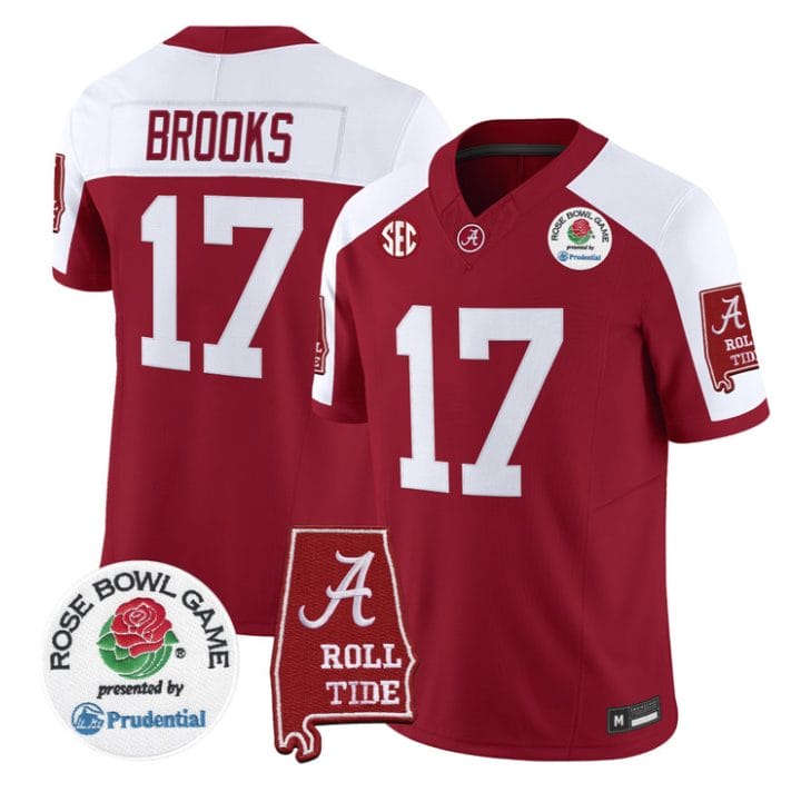 Lotzeir Brooks Jersey #17 Alabama Crimson Tide 2026 Rose Bowl Stitched - Image 3