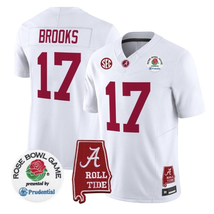 Lotzeir Brooks Jersey #17 Alabama Crimson Tide 2026 Rose Bowl Stitched - Image 5