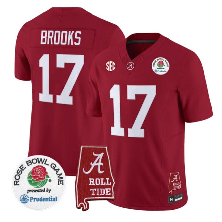 Lotzeir Brooks Jersey #17 Alabama Crimson Tide 2026 Rose Bowl Stitched - Image 4