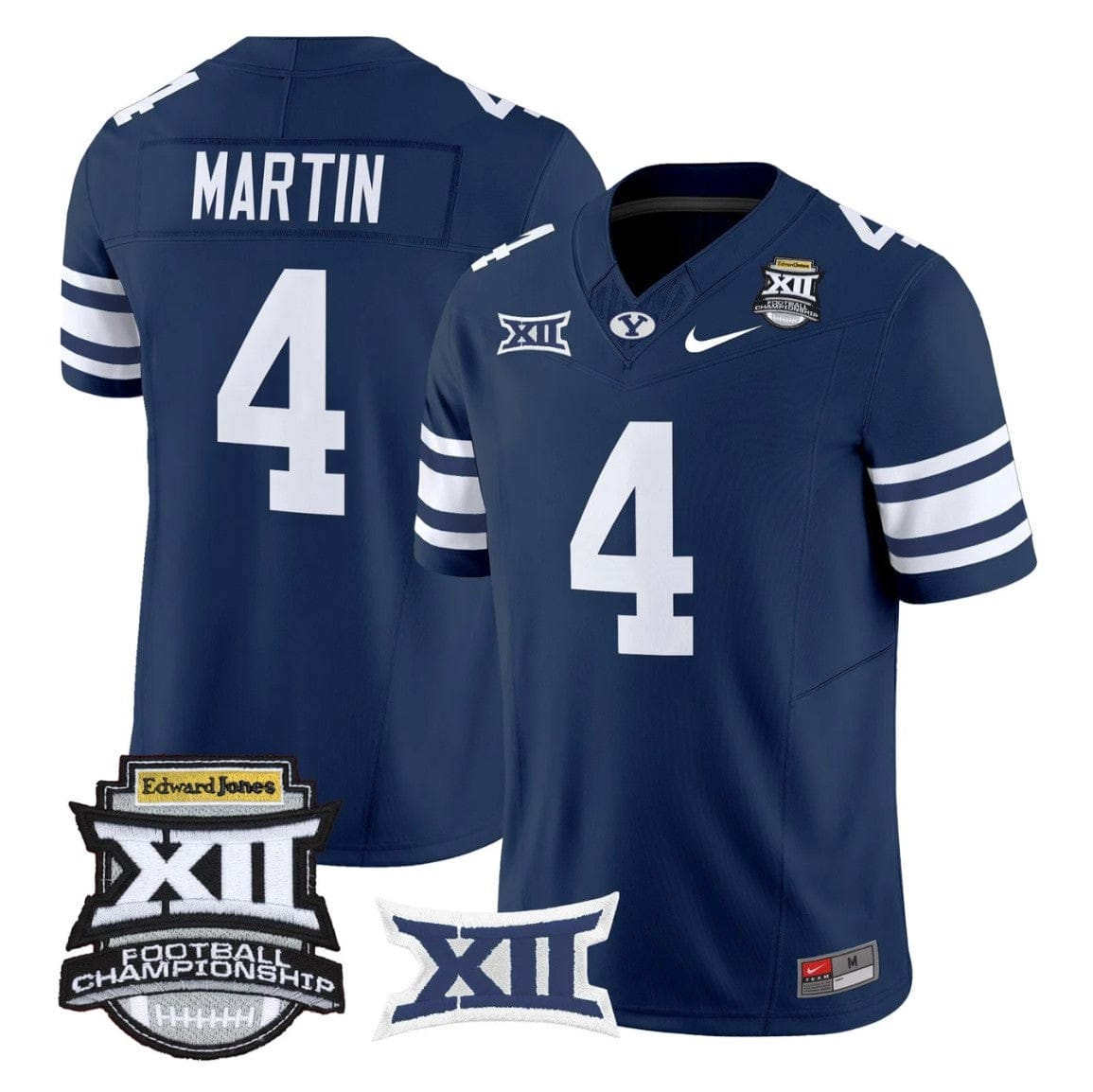 Alternative view of LJ Martin Jersey #4 BYU Cougars 2025 Big 12 Championship Vapor Stitched