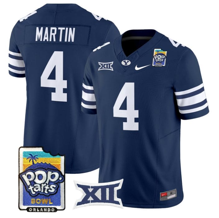 LJ Martin Jersey #4 BYU Cougars 2025 Pop-Tarts Patch Limited Stitched - Image 3