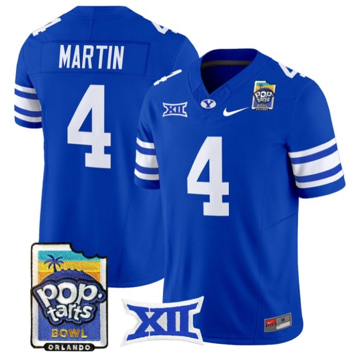 LJ Martin Jersey #4 BYU Cougars 2025 Pop-Tarts Patch Limited Stitched - Image 4