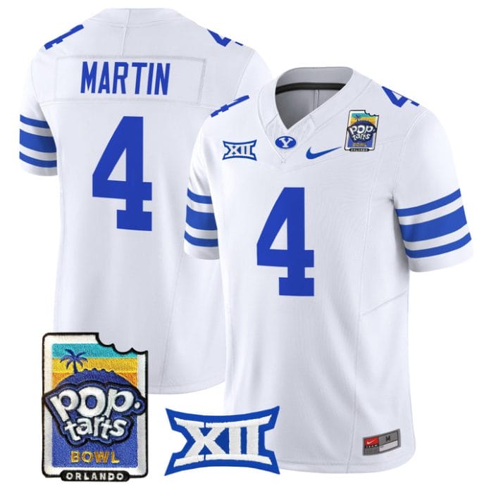 LJ Martin Jersey #4 BYU Cougars 2025 Pop-Tarts Patch Limited Stitched - Image 5
