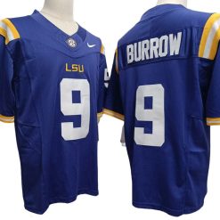 Alternative view of LSU Tigers #9 Joe Burrow Vapor F.U.S.E. Limited Jersey Stitched