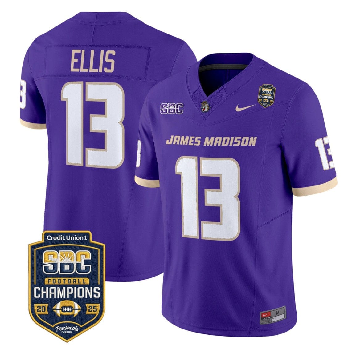 Landon Ellis Jersey #13 James Madison Dukes 2025 SBC Champions Stitched - Image 4