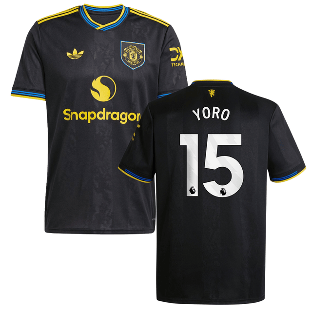 Leny Yoro #15 Manchester United 2025-26 Third Match Jersey – Black