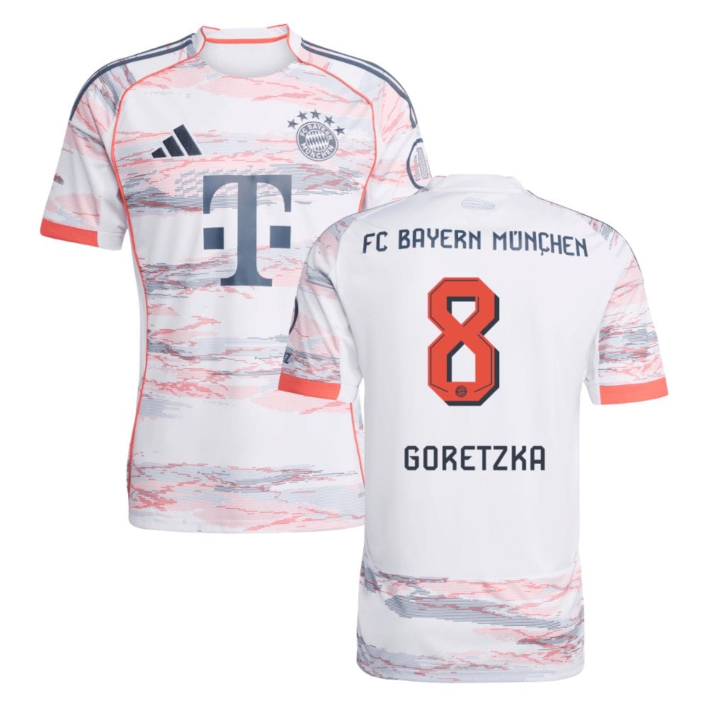 Leon Goretzka #8 Bayern Munich 2025-26 Away Men Jersey – White