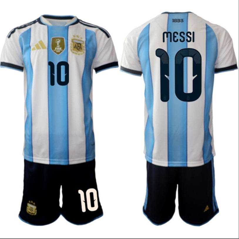 Lionel Messi Jersey #10 Argentina Team 2025-26 White Blue Home Soccer Suit