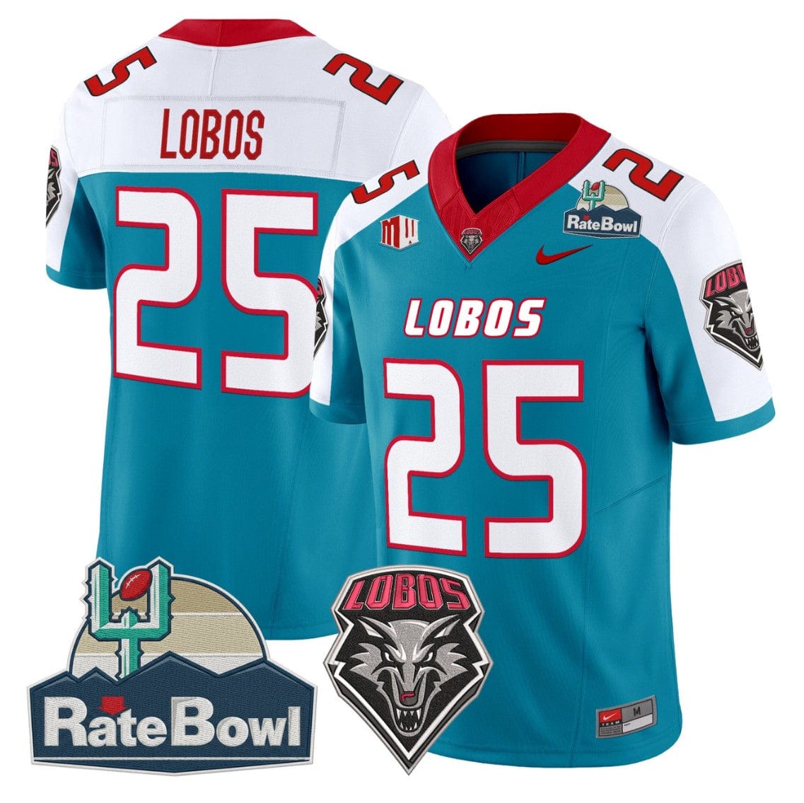 Lobos Jersey #25 New Mexico Lobos 2025 Rate Bowl Limited Stitched