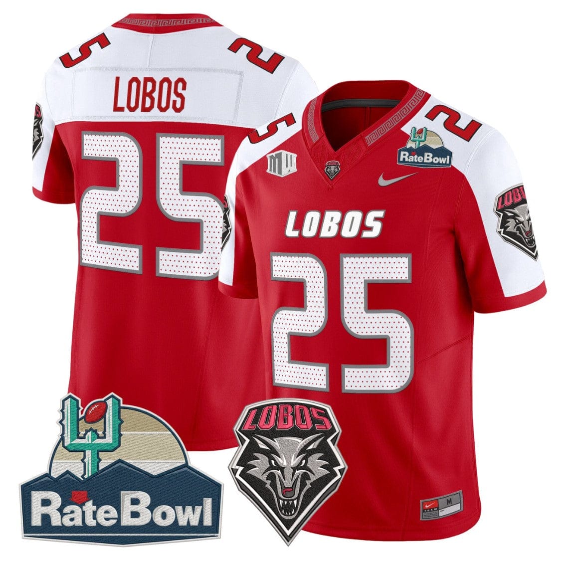Alternative view of Lobos Jersey #25 New Mexico Lobos 2025 Rate Bowl Limited Stitched
