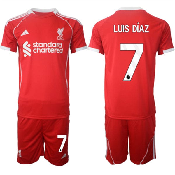 Luis Díaz Jersey #7 Liverpool Red Home 2025 Soccer Suit