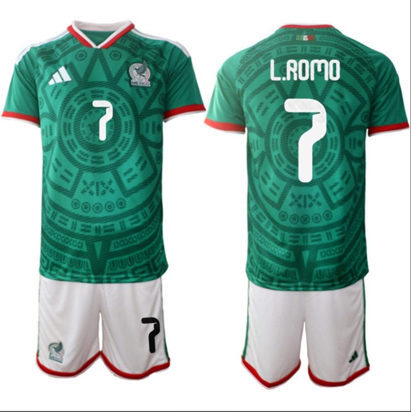 Luis Romo Jersey #7 Mexico Team 2025-26 Green Home Soccer Suit