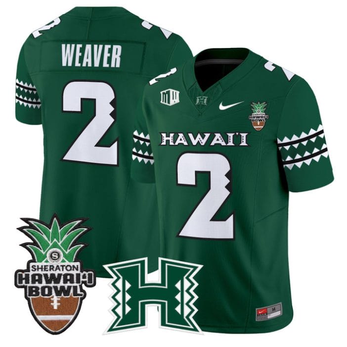 Luke Weaver Jersey #2 Hawai'i Rainbow 2025 Hawai'i Bowl Stitched - Image 3
