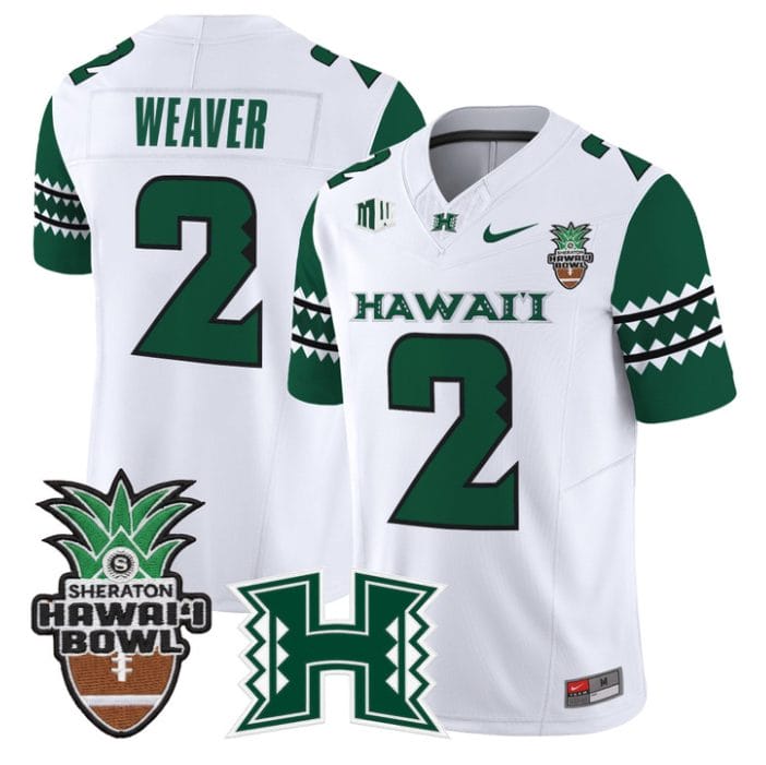 Luke Weaver Jersey #2 Hawai'i Rainbow 2025 Hawai'i Bowl Stitched - Image 4
