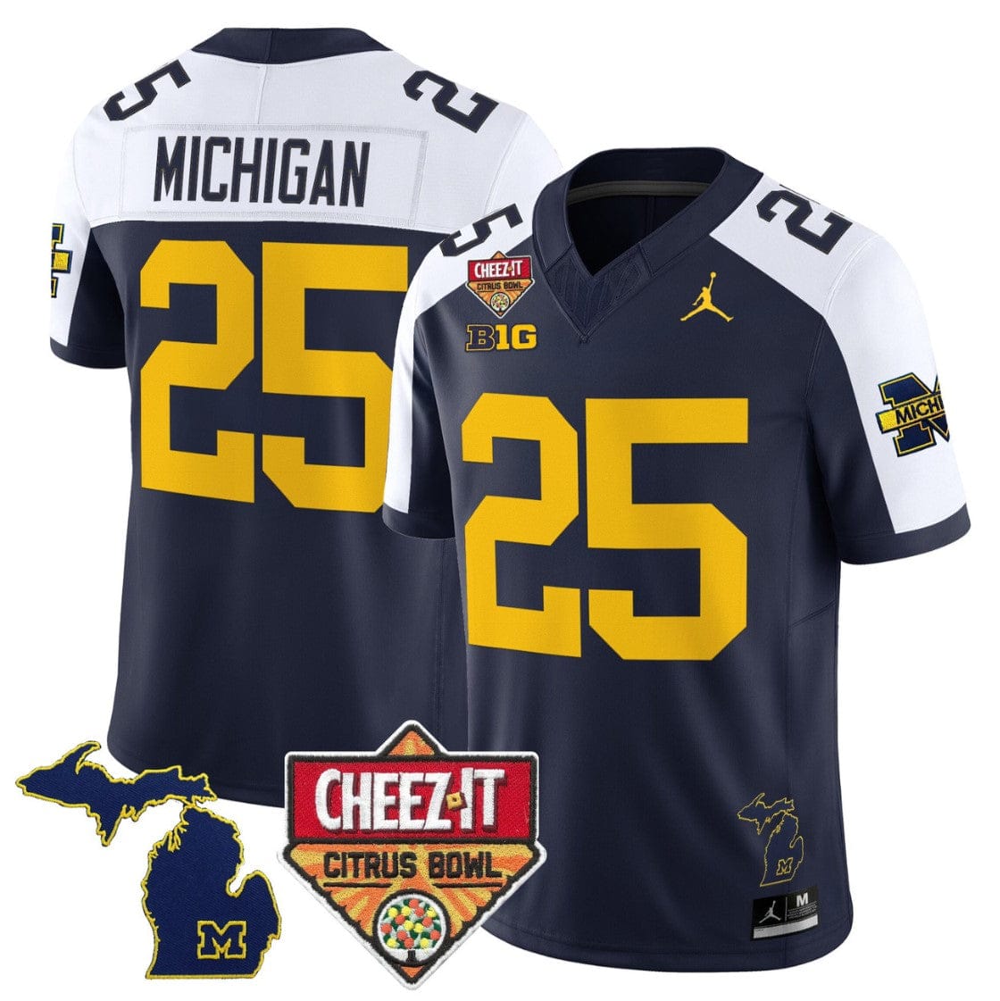 Michigan Jersey #25 Michigan Wolverines 2025 Cheez-It Citrus Bowl Stitched - Image 3