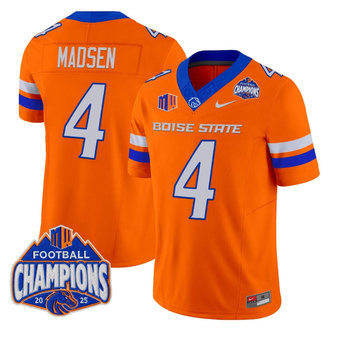 Maddux Madsen Jersey #4 Boise State Broncos 2025 Mountain West Champions - Image 3