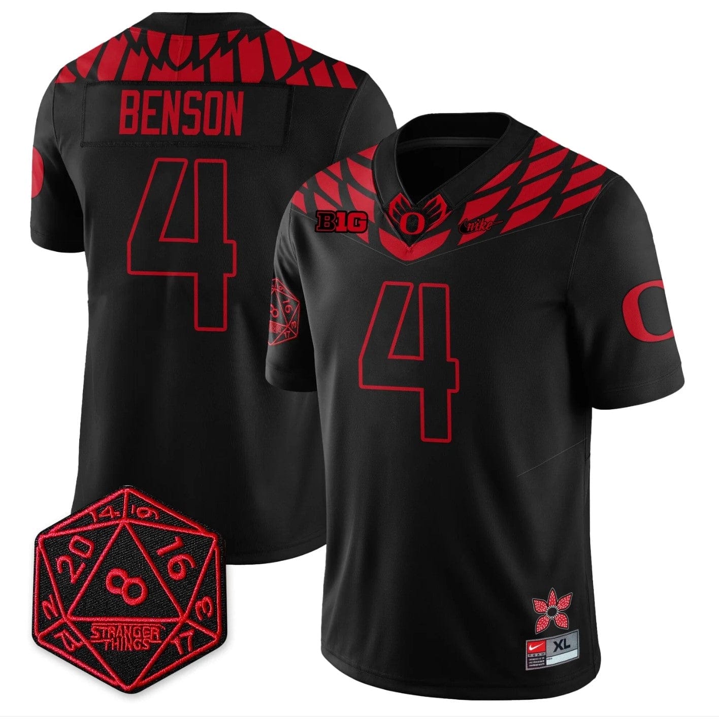 Alternative view of Malik Benson Jersey #4 Oregon Ducks Shoe Duck Stranger Things Vapor Stitched