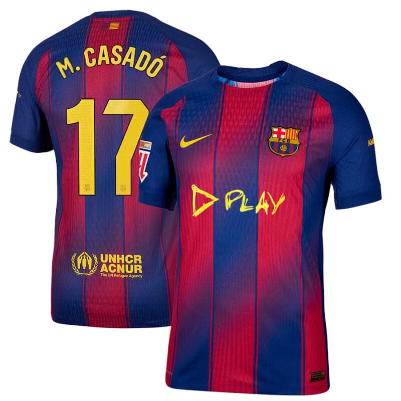Marc Casado #17 FC Barcelona x Ed Sheeran 2025-26 Home Match Jersey – Red blue