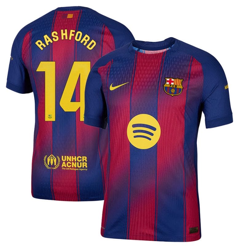 Marcus Rashford #14 Barcelona 2025-26 Home Match Jersey – Scarlet