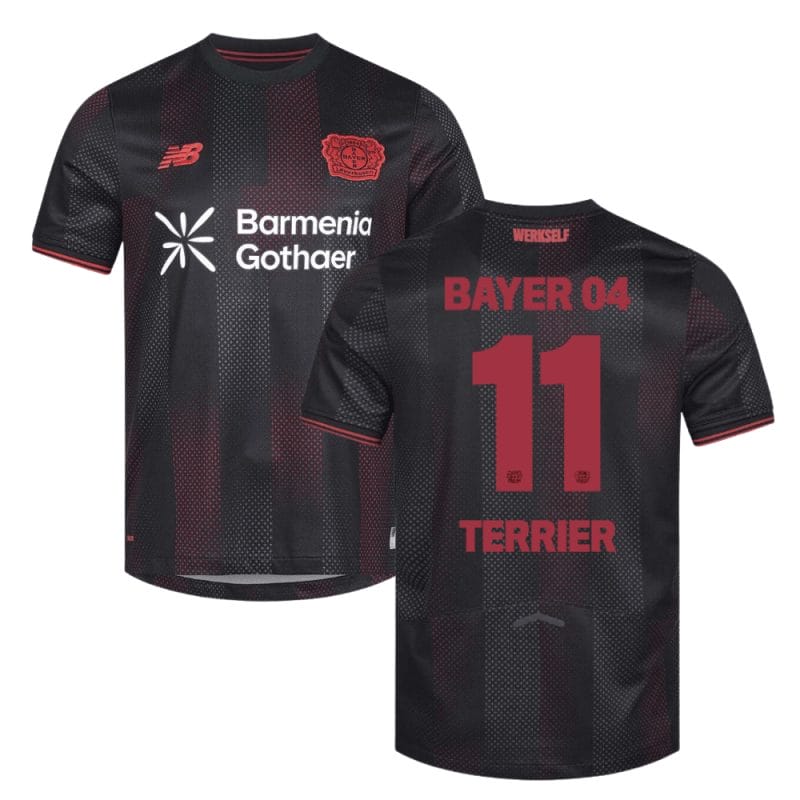 Martin Terrier 11 Leverkusen 2025-26 Home Match Jersey – Black