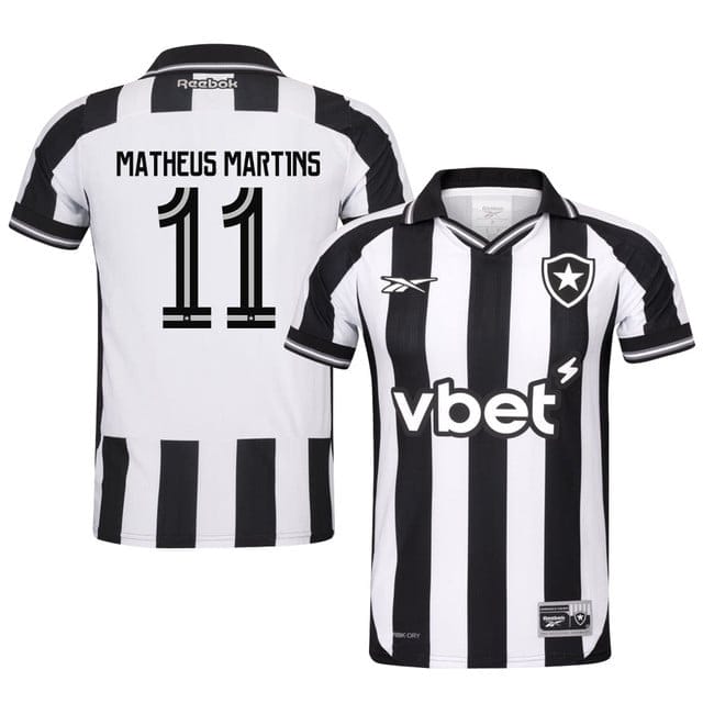 Matheus Martins #11 Botafogo 2025-26 Home Jersey – Black White