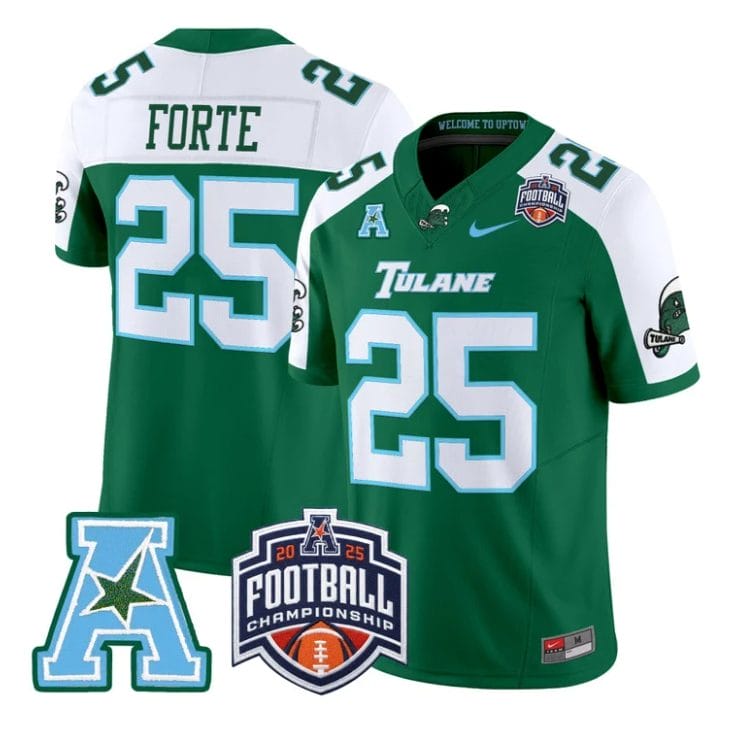 Matt Forte Jersey #25 Tulane Green Wave 2025 AAC Championship Stitched - Image 3