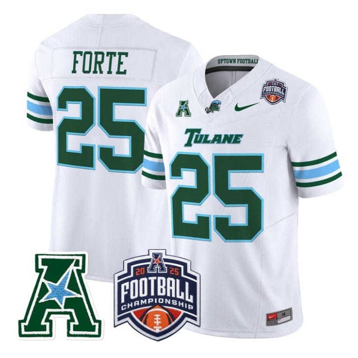 Matt Forte Jersey #25 Tulane Green Wave 2025 AAC Championship Stitched - Image 5