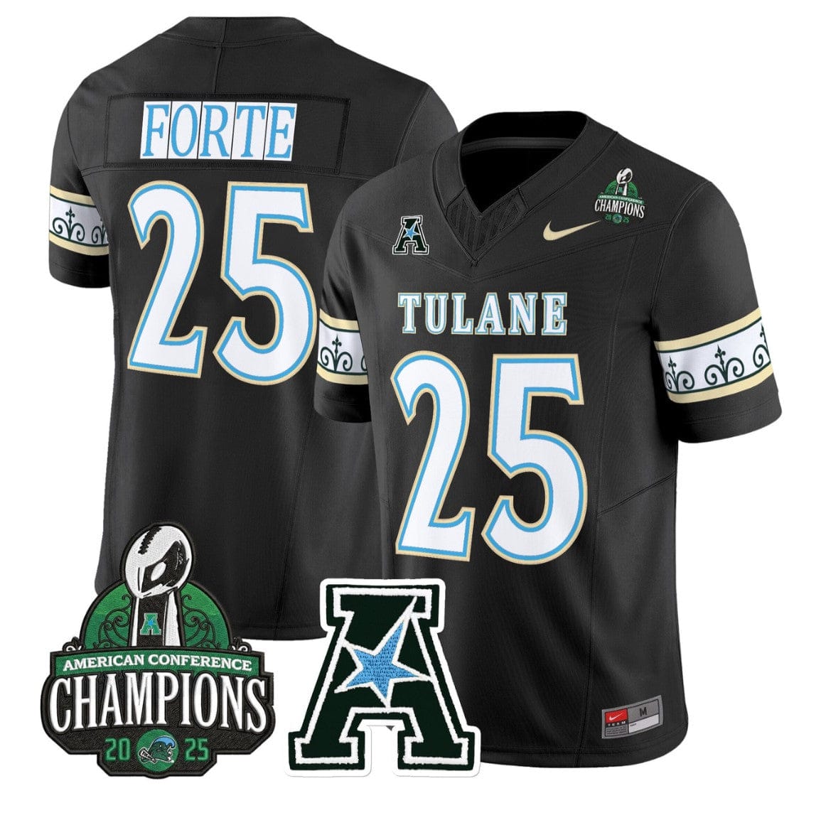 Matt Forte Jersey #25 Tulane Green Wave City Edition 2025 AAC Champions