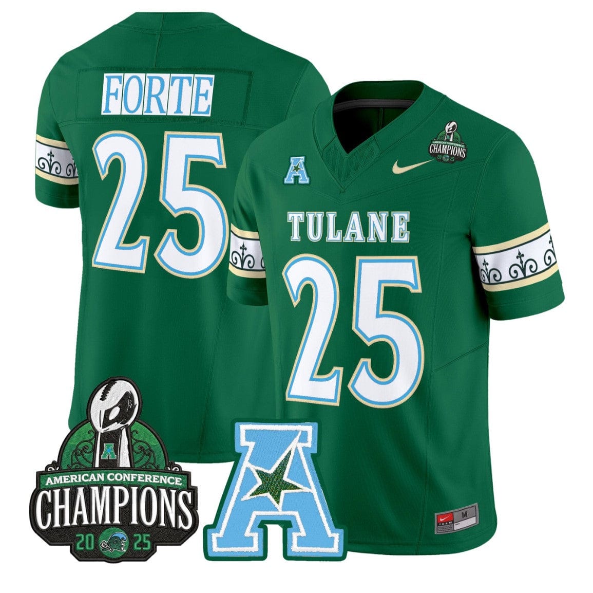 Matt Forte Jersey #25 Tulane Green Wave City Edition 2025 AAC Champions - Image 3
