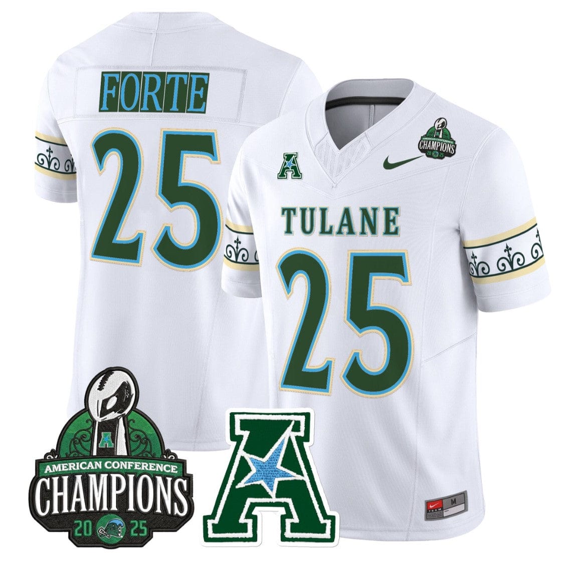 Matt Forte Jersey #25 Tulane Green Wave City Edition 2025 AAC Champions - Image 4