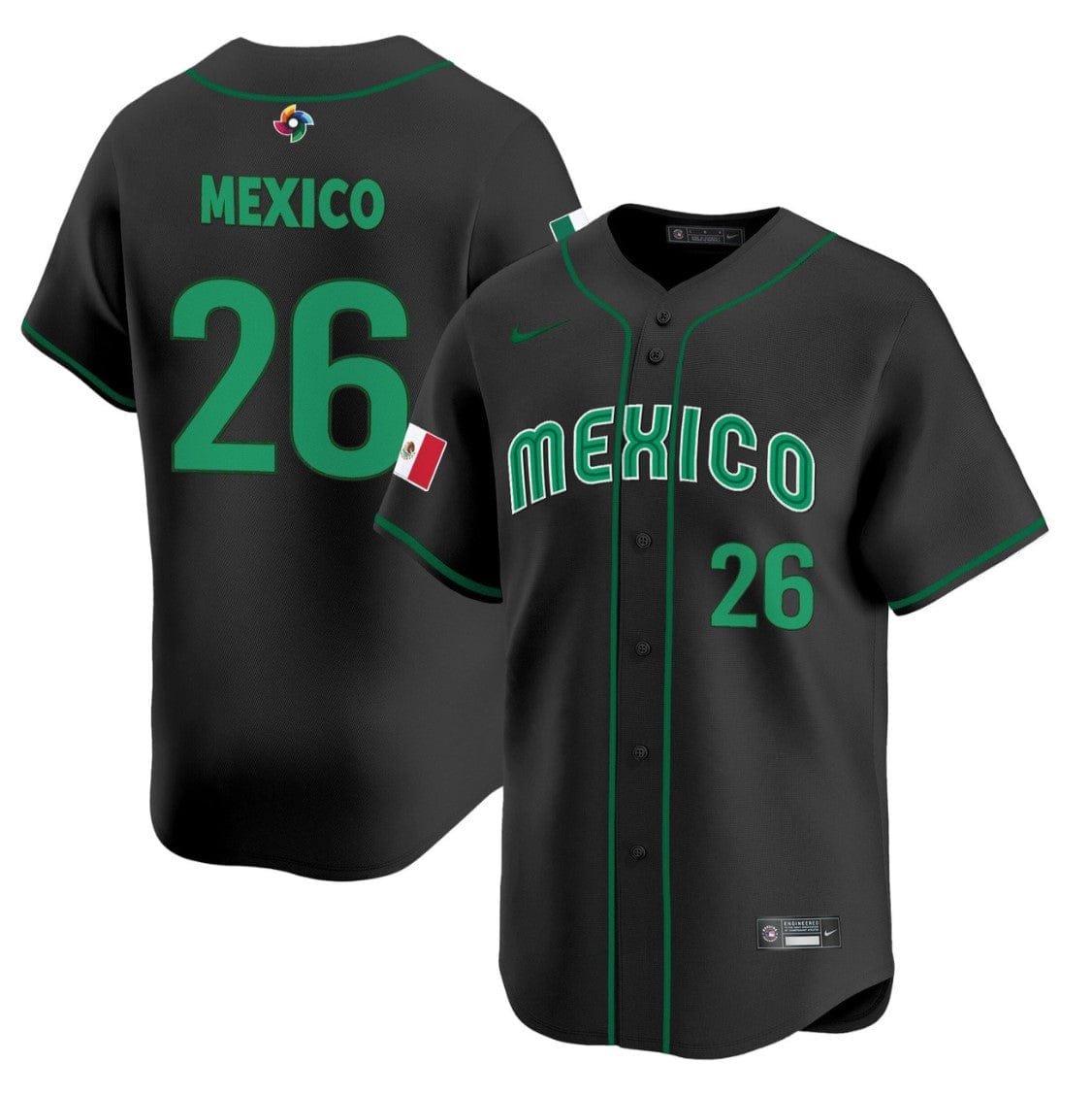 Alternative view of Mexico Jersey #26 Projected Team Mexico World Baseball Classic 2023 Style 2026 Roster